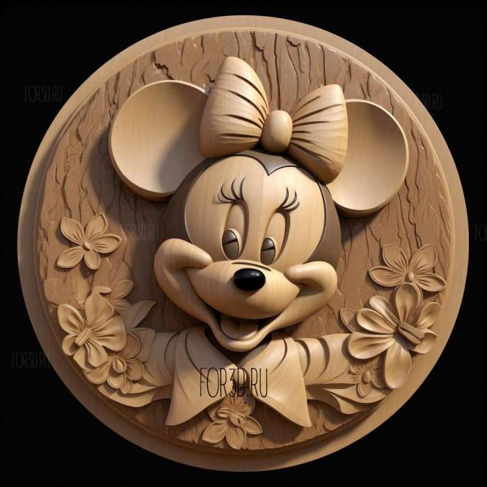 st Minnie Mouse 4 stl model for CNC